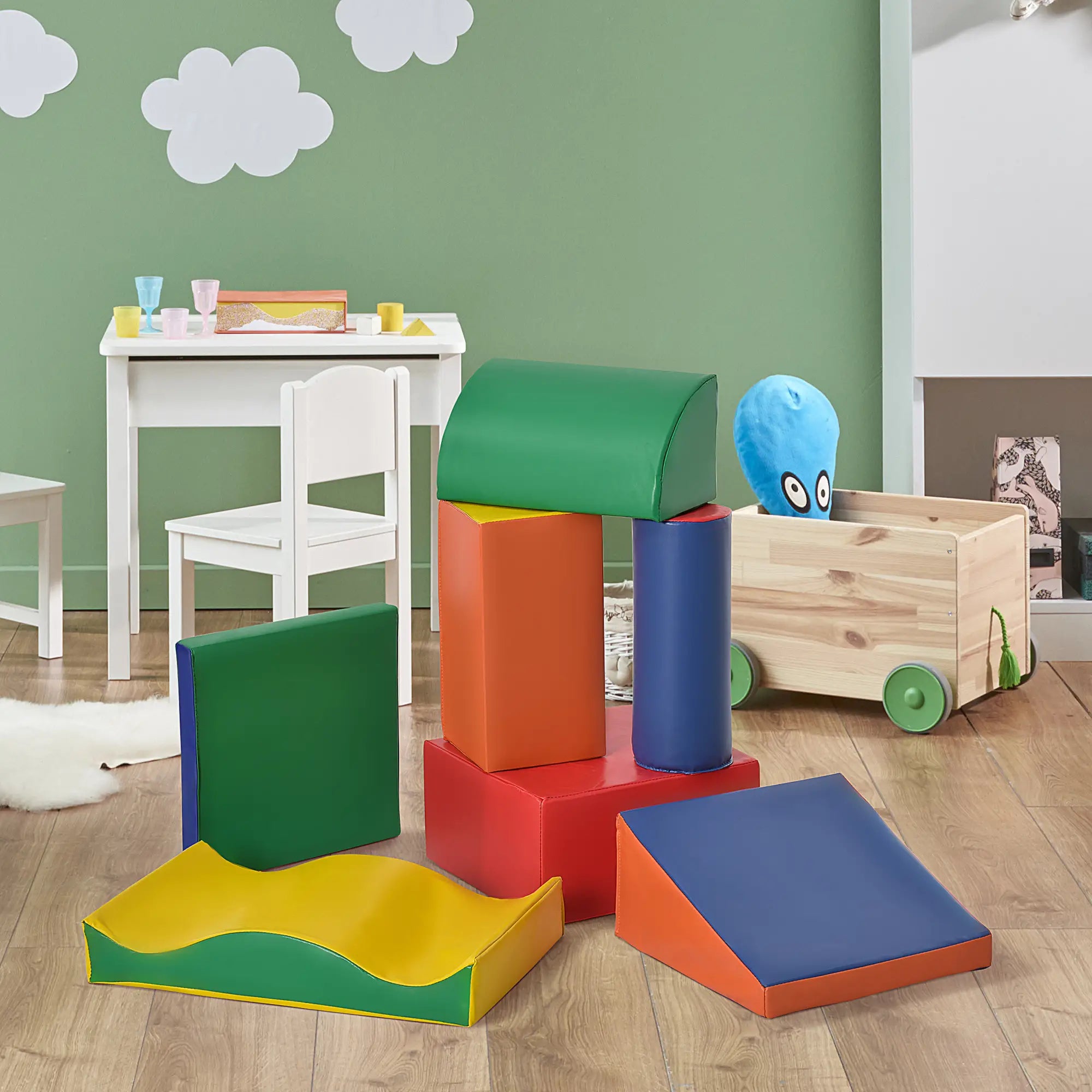 7 Pieces Soft Play Foam Climbing Blocks, Kids Indoor Play Toys, Multicolour Baby Gym & Playmats at Gallery Canada
