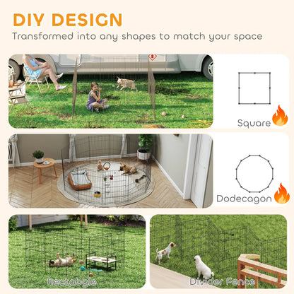 36 Inch Foldable Metal Pet Playpen, Dog Kennel Cage, 12 Panels Dog PlayPens at Gallery Canada