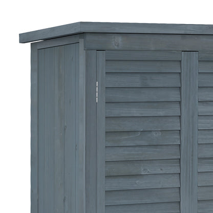 Outdoor Garden Shed, Wooden Tool Storage, 3-Tier Shelves, 34.3" x 18.3" x 63", Grey Sheds at Gallery Canada