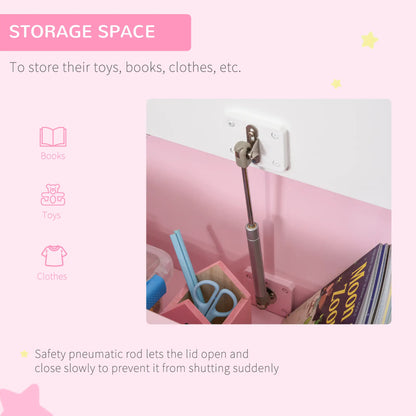2-in-1 Wooden Kids Toy Box, Storage Bench Seat, Pink Baby & Kids Storage at Gallery Canada