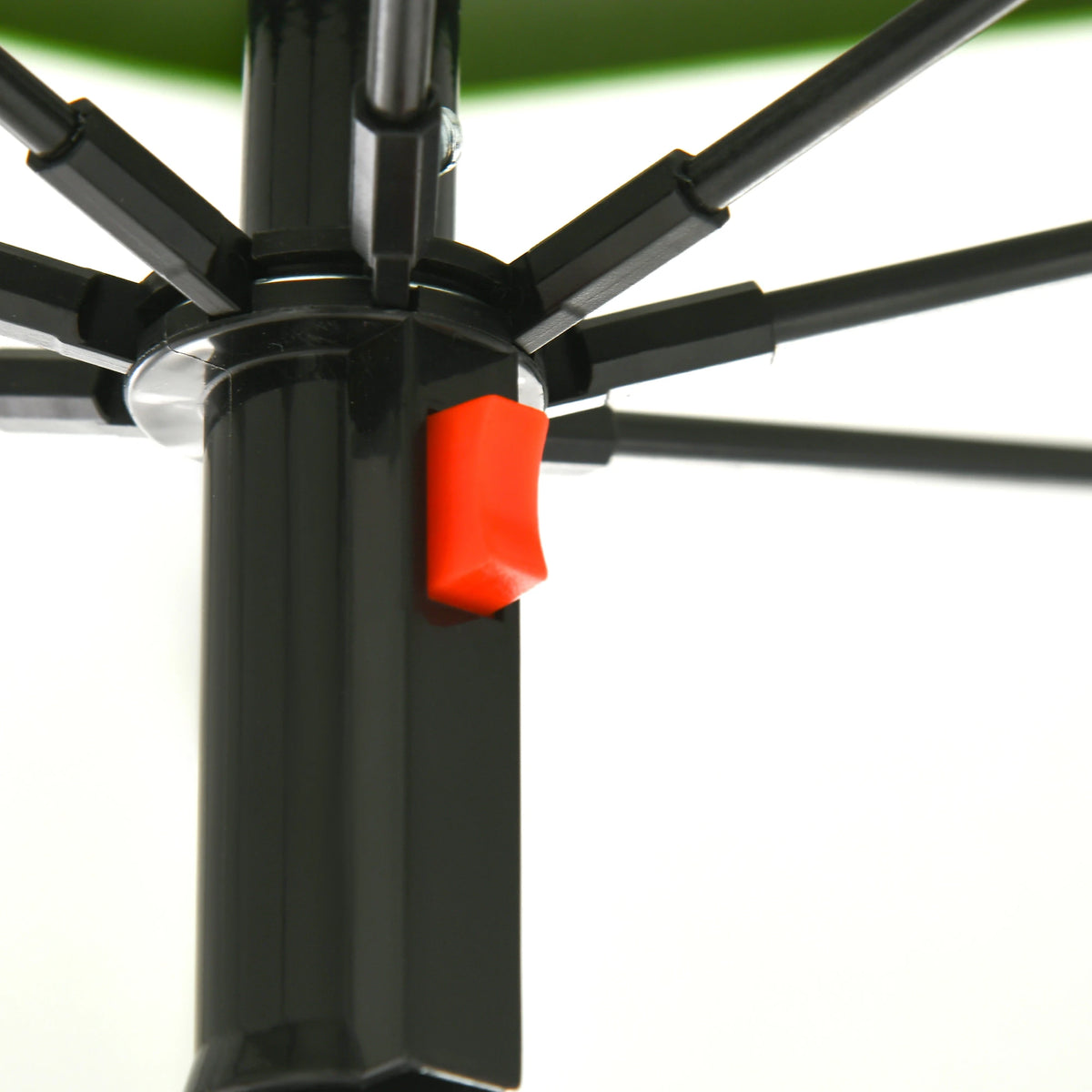 6.6ft Arched Beach Umbrella, Adjustable, Steel Frame, UV30+, Green Beach Umbrellas at Gallery Canada