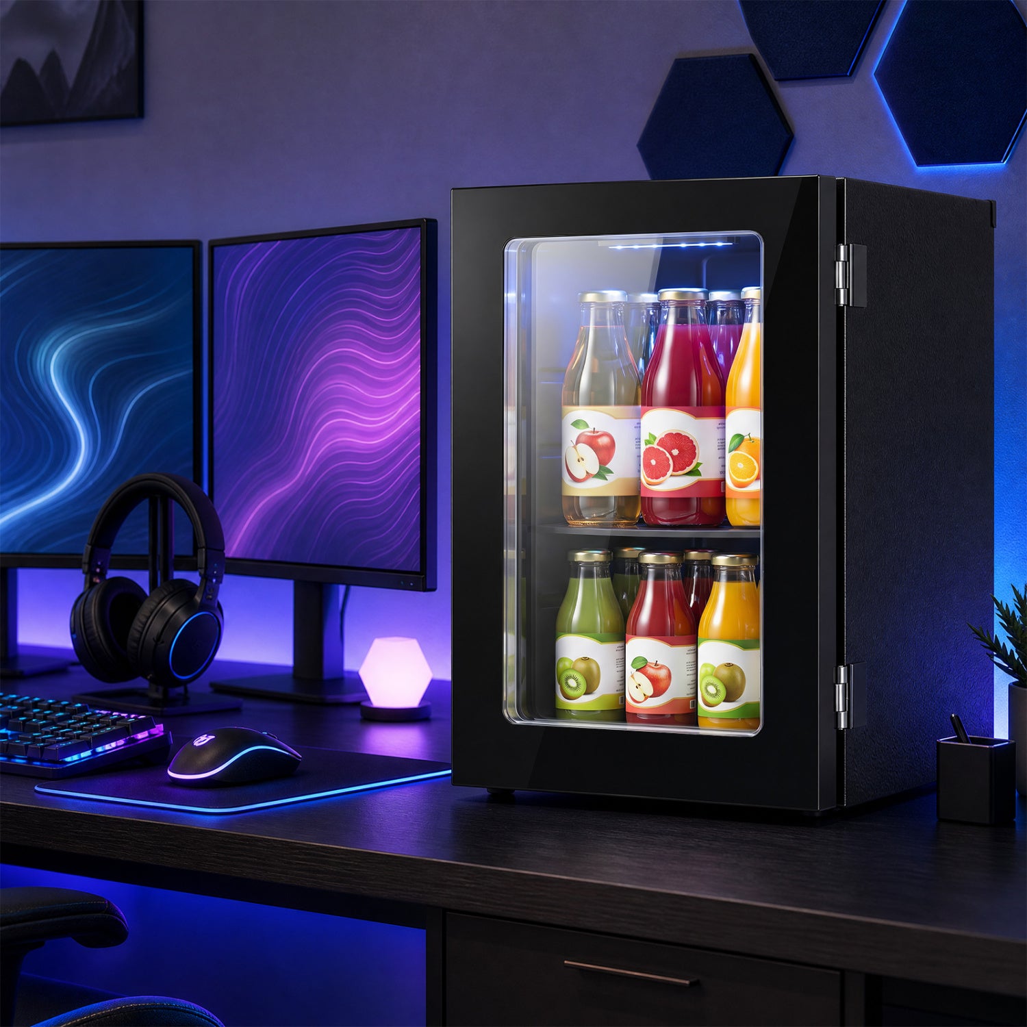 0.6 Cu.Ft Beverage Refrigerator, 24 Cans Countertop Mini Fridge, Black Refrigerators at Gallery Canada