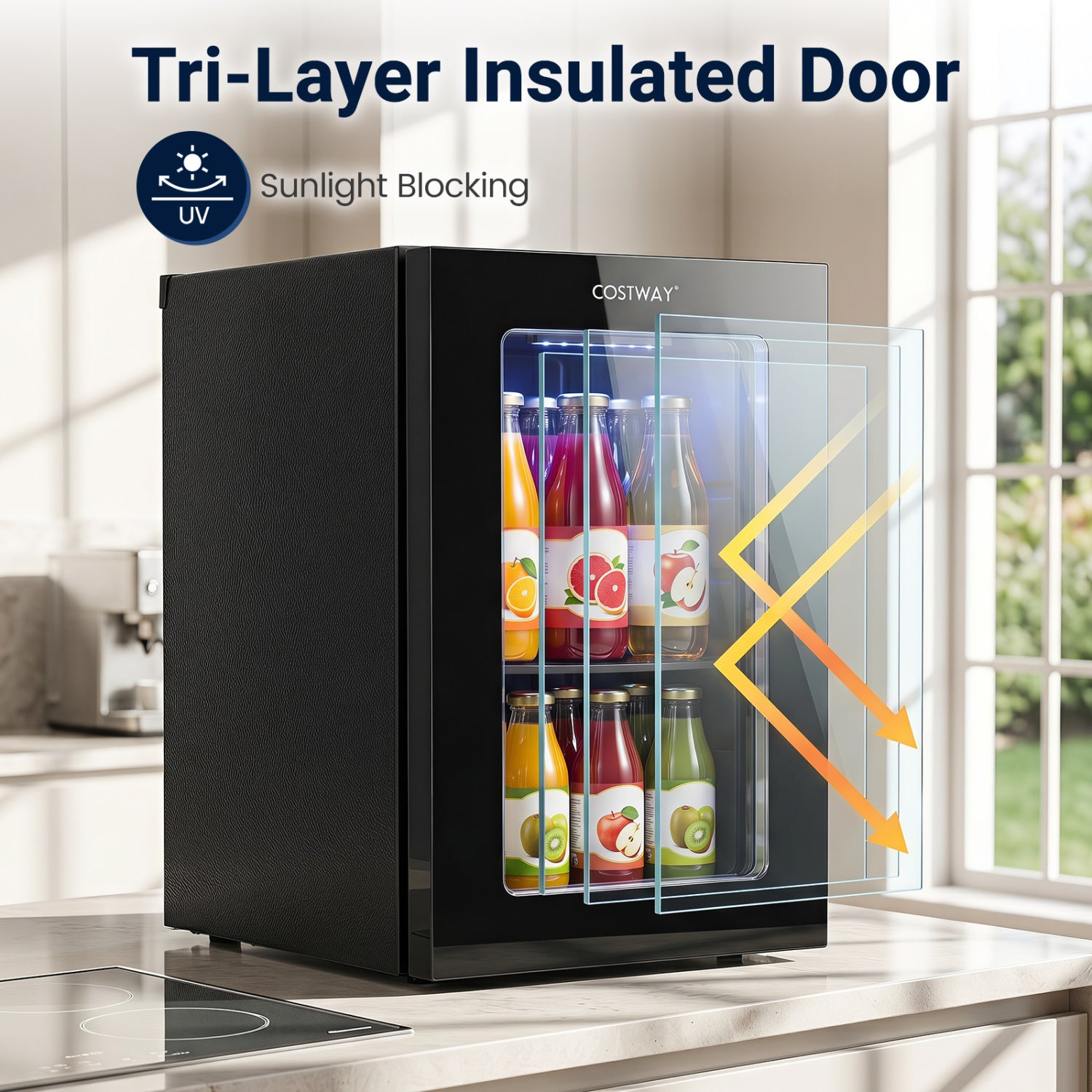0.6 Cu.Ft Beverage Refrigerator, 24 Cans Countertop Mini Fridge, Black Refrigerators at Gallery Canada