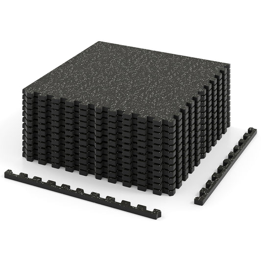 Rubber Exercise Mat, 0.79 Inch Thick, 48 Sq Ft, Black Decorative Fencing & Flooring Black at Gallery Canada