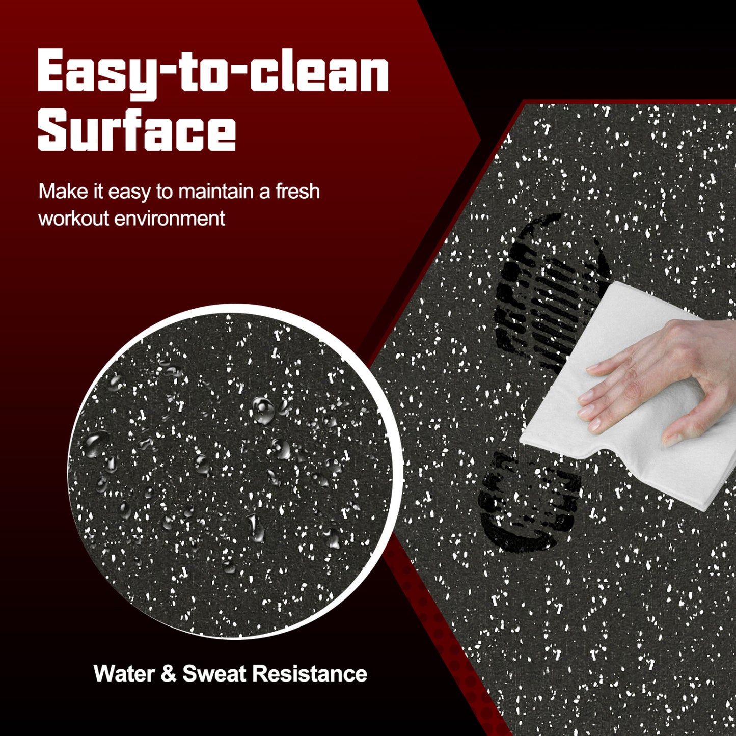 0.79 inch Thick Rubber Top Exercise Mat 48 Sq Ft with Boarders, Black Decorative Fencing & Flooring at Gallery Canada