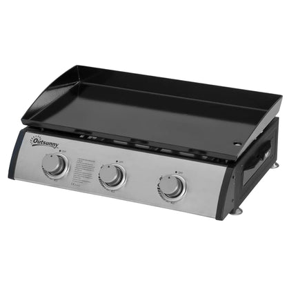 3 Burner Portable Tabletop BBQ Grill, Silver