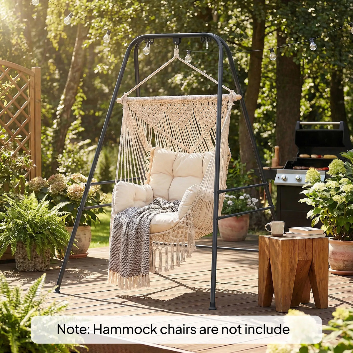 Hanging Hammock Stand, Porch Swing Chair, Indoor Outdoor Construction