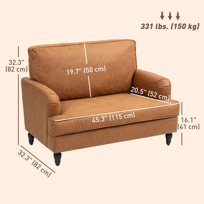 Modern Accent Chair, Microfiber Armchair with Turned Legs, Brown Accent Chairs at Gallery Canada