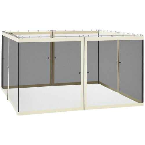 Replacement Mosquito Netting, Gazebo 12' x 12', Cream White, Black