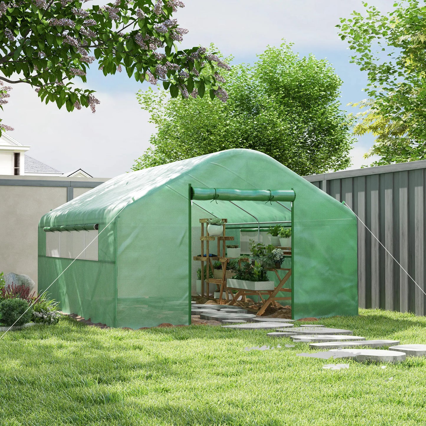 Walk-in Tunnel Greenhouse, Galvanized Steel Frame, 13' x 10' x 6.5', Green Tunnel Greenhouses at Gallery Canada