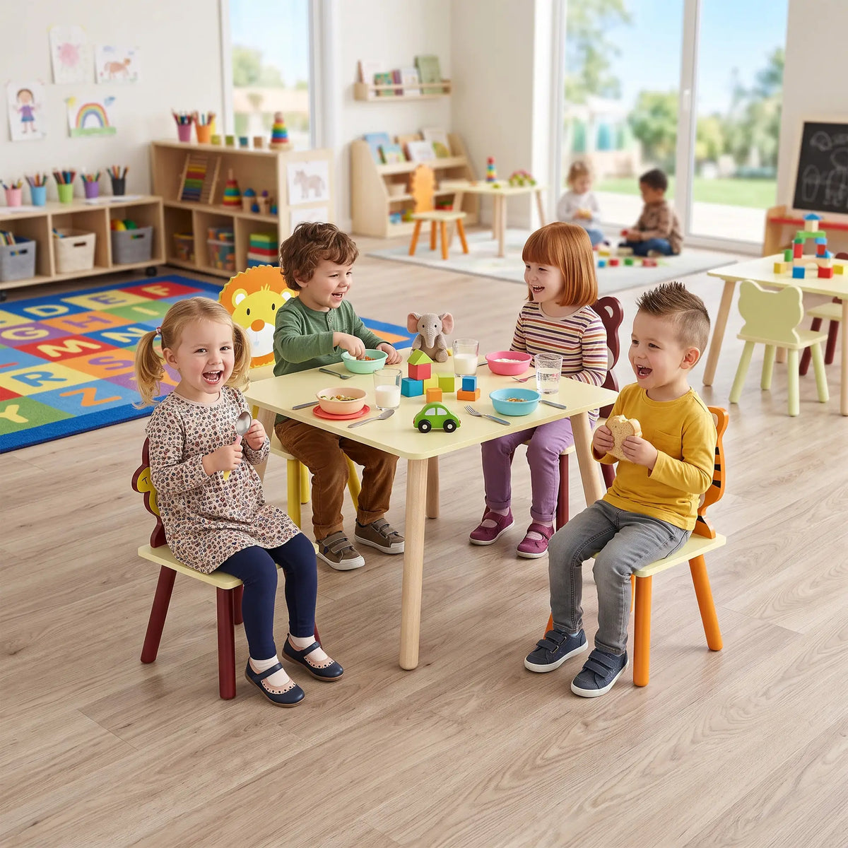 Kids Table And 4 Chairs Set For Art Craft Snack Time, Yellow Kids Table Sets at Gallery Canada