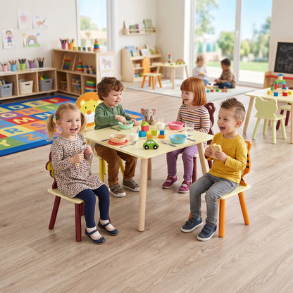 Kids Table And 4 Chairs Set For Art Craft Snack Time, Yellow Kids Table Sets at Gallery Canada