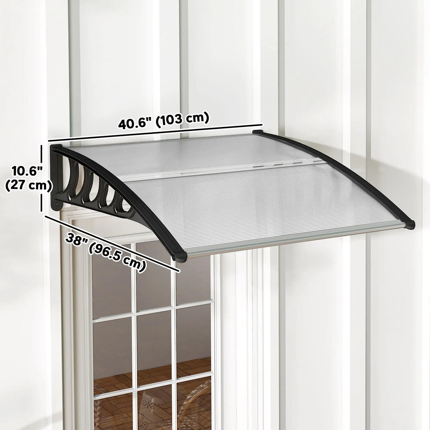 40.6" x 38" Polycarbonate Awning Door Canopy, UV Protection, Clear Door Awnings at Gallery Canada