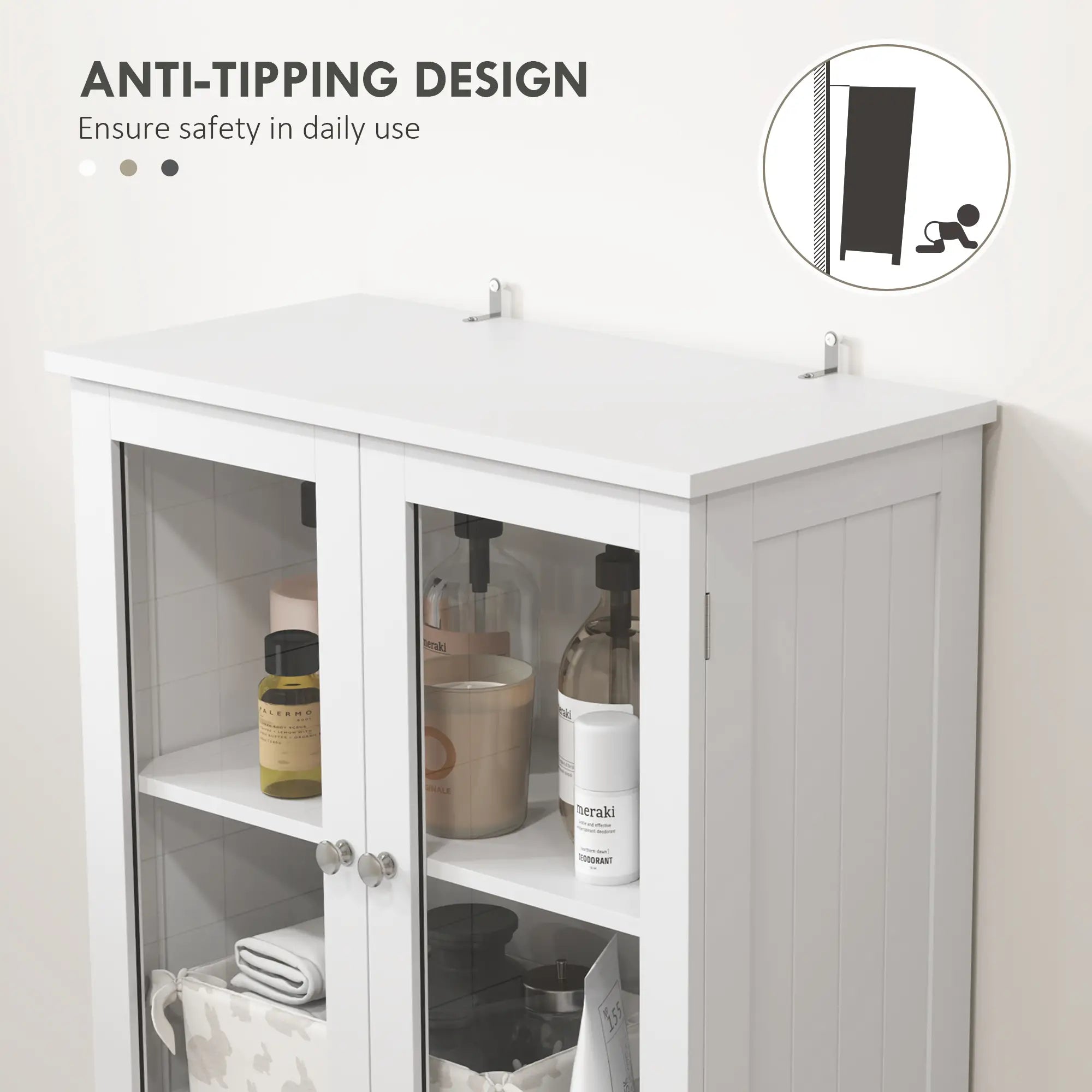 Tall Bathroom Storage Cabinet With Adjustable Shelves, White Freestanding Bathroom Cabinets at Gallery Canada