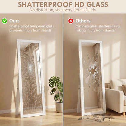 15" x 62" Full Length Mirror for Bedroom, Free Standing Dressing Mirror, Wall Mirror for Living Room, White Full Length Mirrors at Gallery Canada