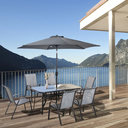 8-Piece Patio Dining Set, 6 Chairs, Table, Grey Bistro Sets at Gallery Canada