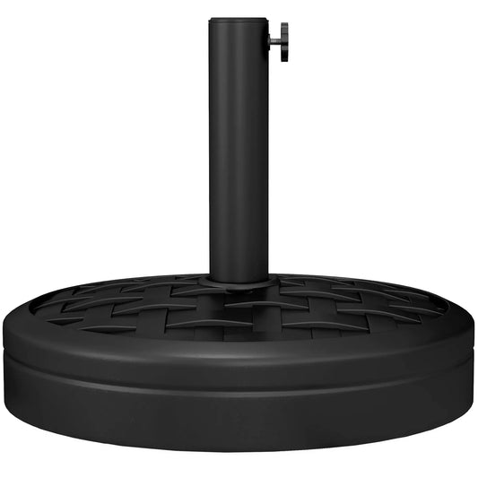40lbs. Concrete Umbrella Base, Rattan Effect, Heavy Duty, Black Umbrella Bases Black at Gallery Canada