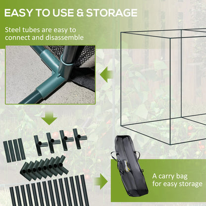 6.5 x 3.3ft Crop Cage, Plant Protector, Zippered Door, Black Walk In Greenhouses at Gallery Canada