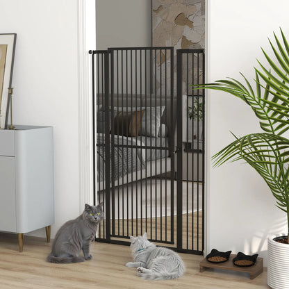 59" Extra Tall Cat Gate, 30"-41" with Extensions, Black Pet Gates at Gallery Canada