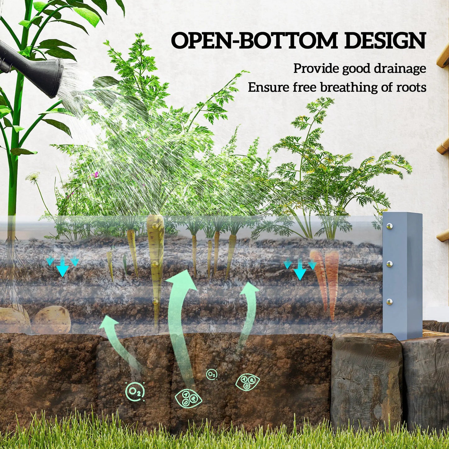 12 x 4 x 1ft Galvanized Raised Garden Bed, Outdoor Planter Box, Silver Raised Garden Beds at Gallery Canada