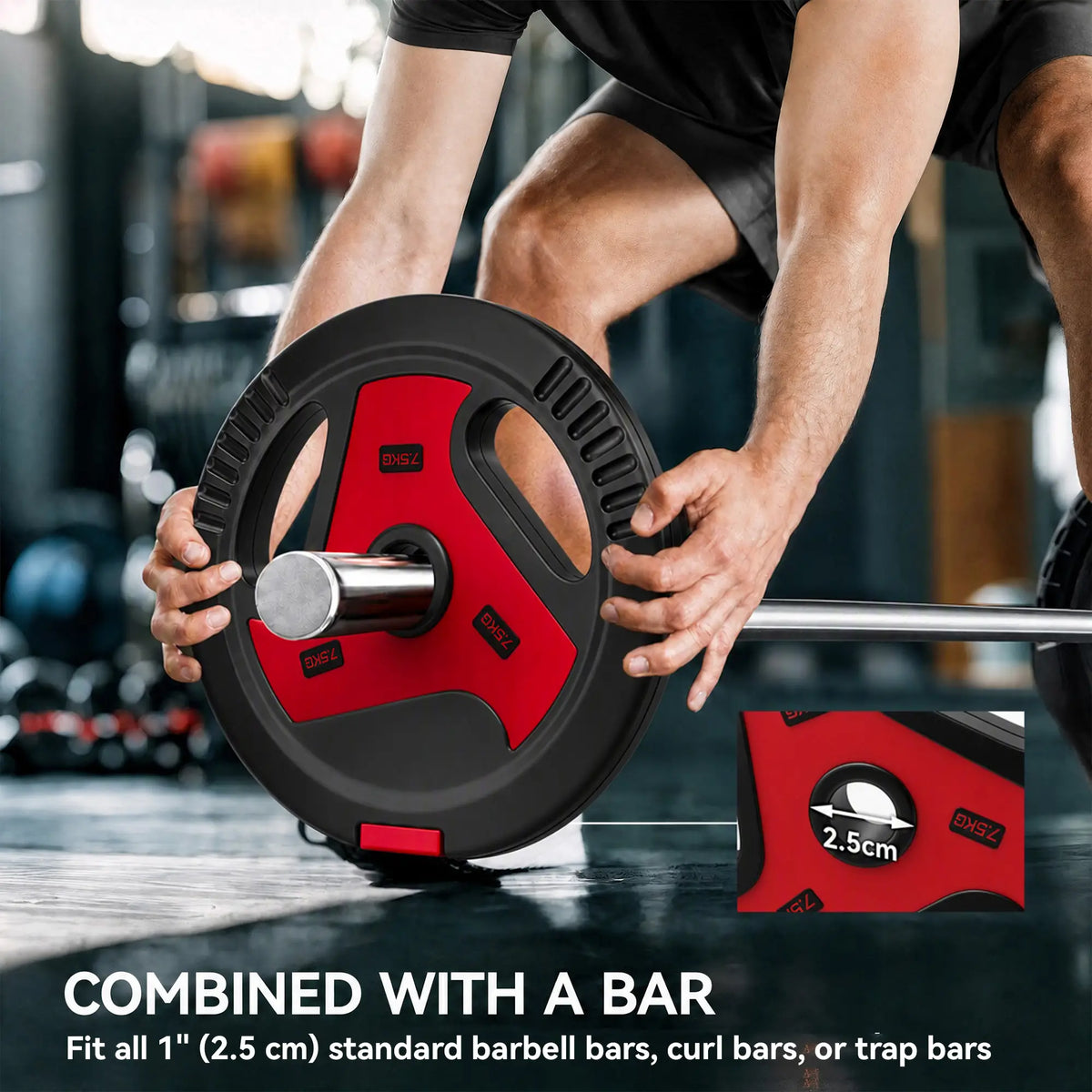 6-Piece 88 lbs Weight Plates Set, Sand-Filled, Black and Red Dumbbells & Barbells at Gallery Canada