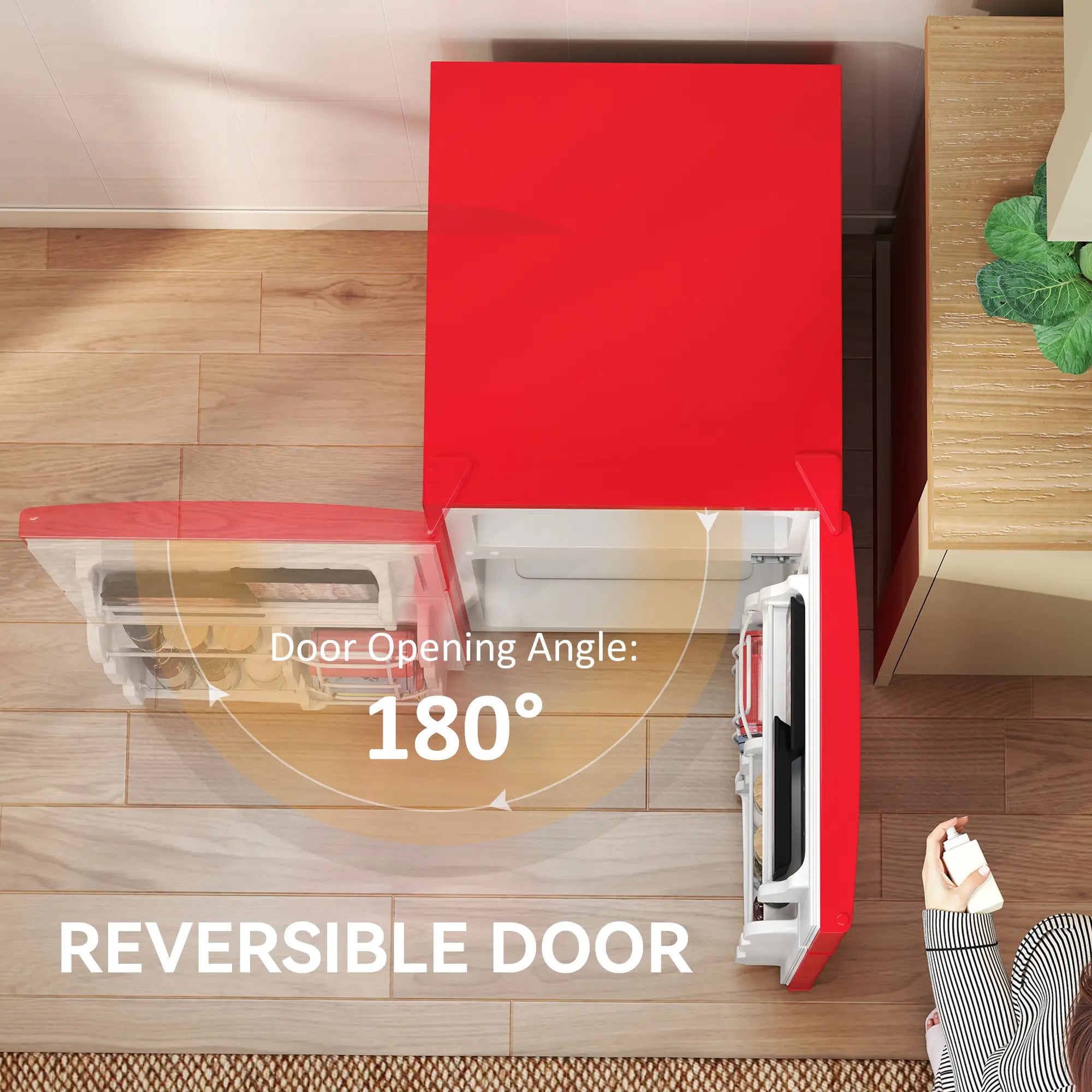 3.2 Cu Ft Compact Refrigerator, Mini Fridge with Freezer, Adjustable Shelves, Red Small Kitchen Appliances at Gallery Canada