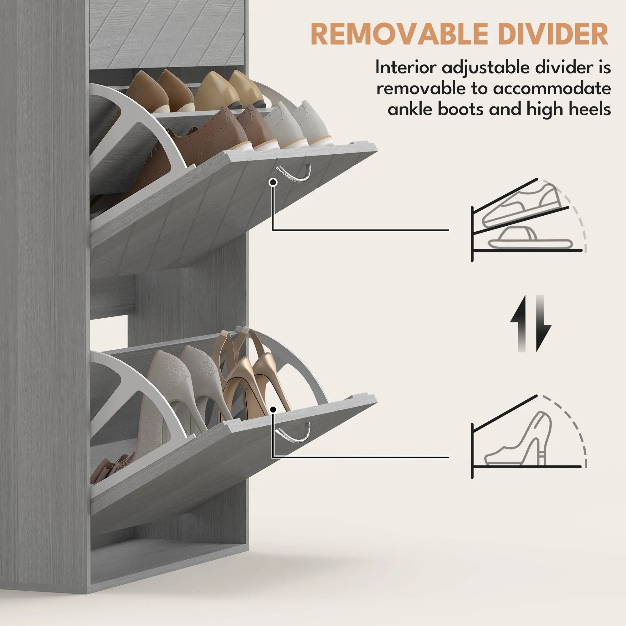 Shoe Storage Cabinet, 3 Flip Drawers, Slim 12 Pair Organizer Shoe Storage Cabinets & Racks at Gallery Canada