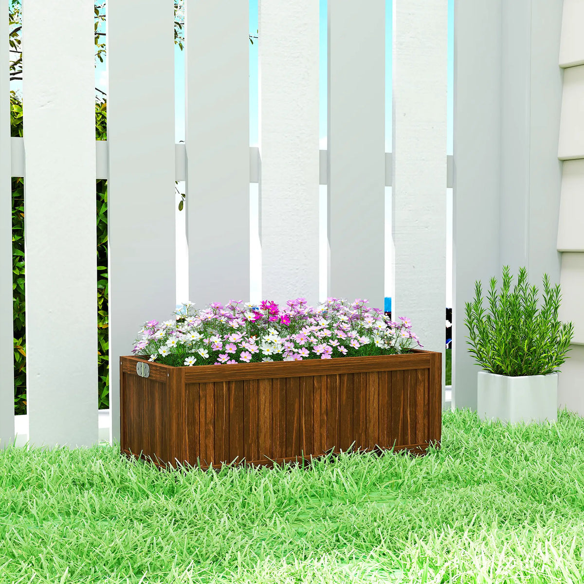 Foldable Elevated Planter Box, Wooden Raised Garden Bed, Carbonized Wooden Planter Boxes at Gallery Canada