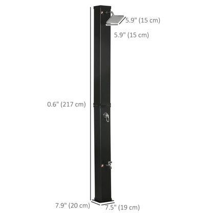 10.6 Gallon Solar Heated Shower, Temperature Adjustment, Foot Shower