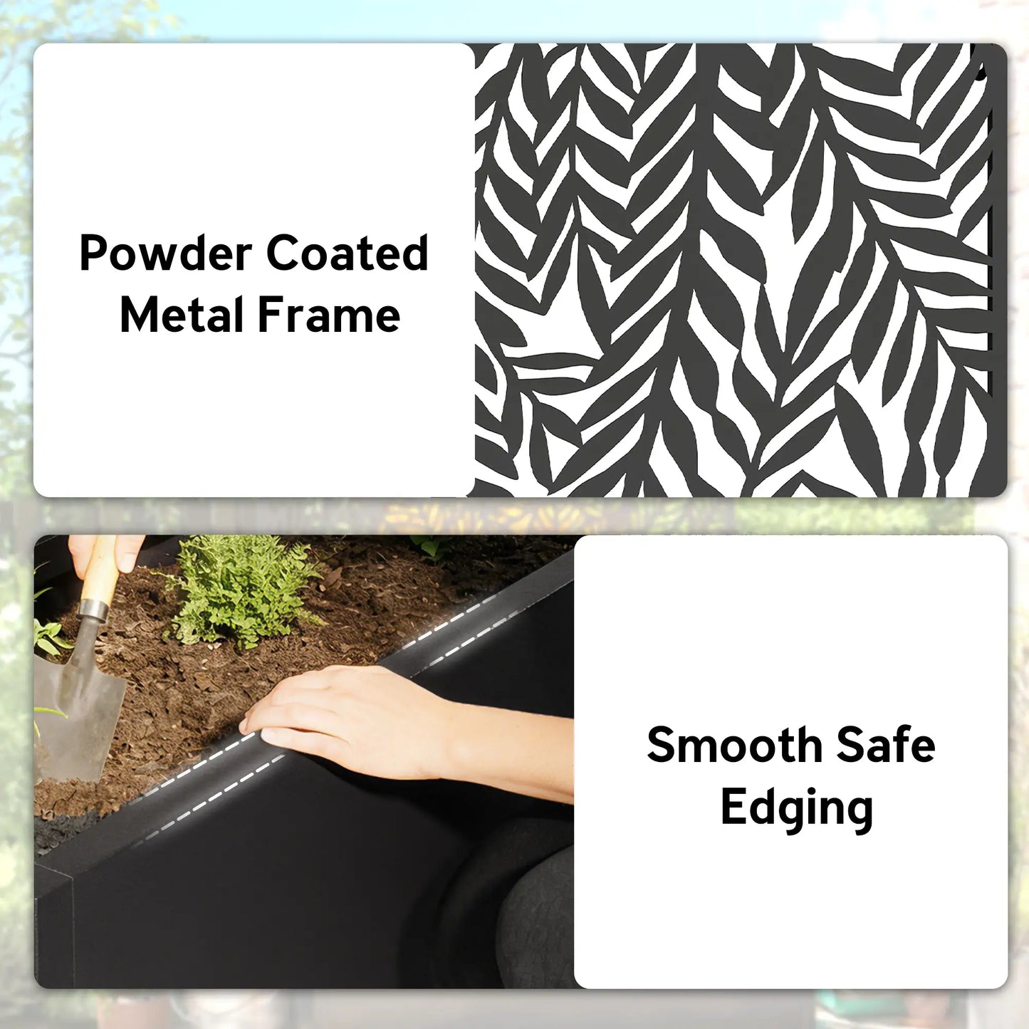Metal Planter Box With Trellis, 44.5" Raised Garden Bed Galvanized Planter Boxes at Gallery Canada