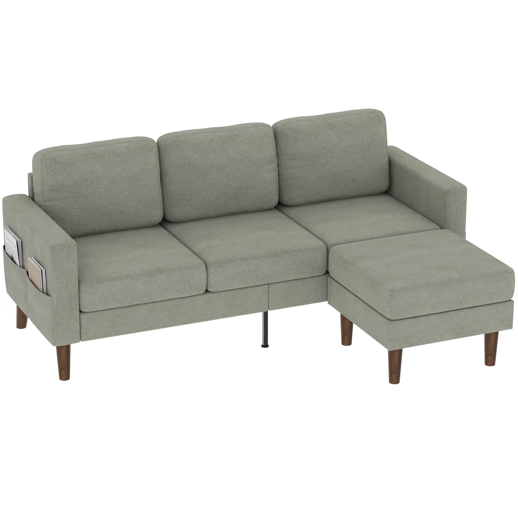 78 In L Shaped 3 Seater Sofa with Ottoman, Grey L Shaped Couchs Grey at Gallery Canada