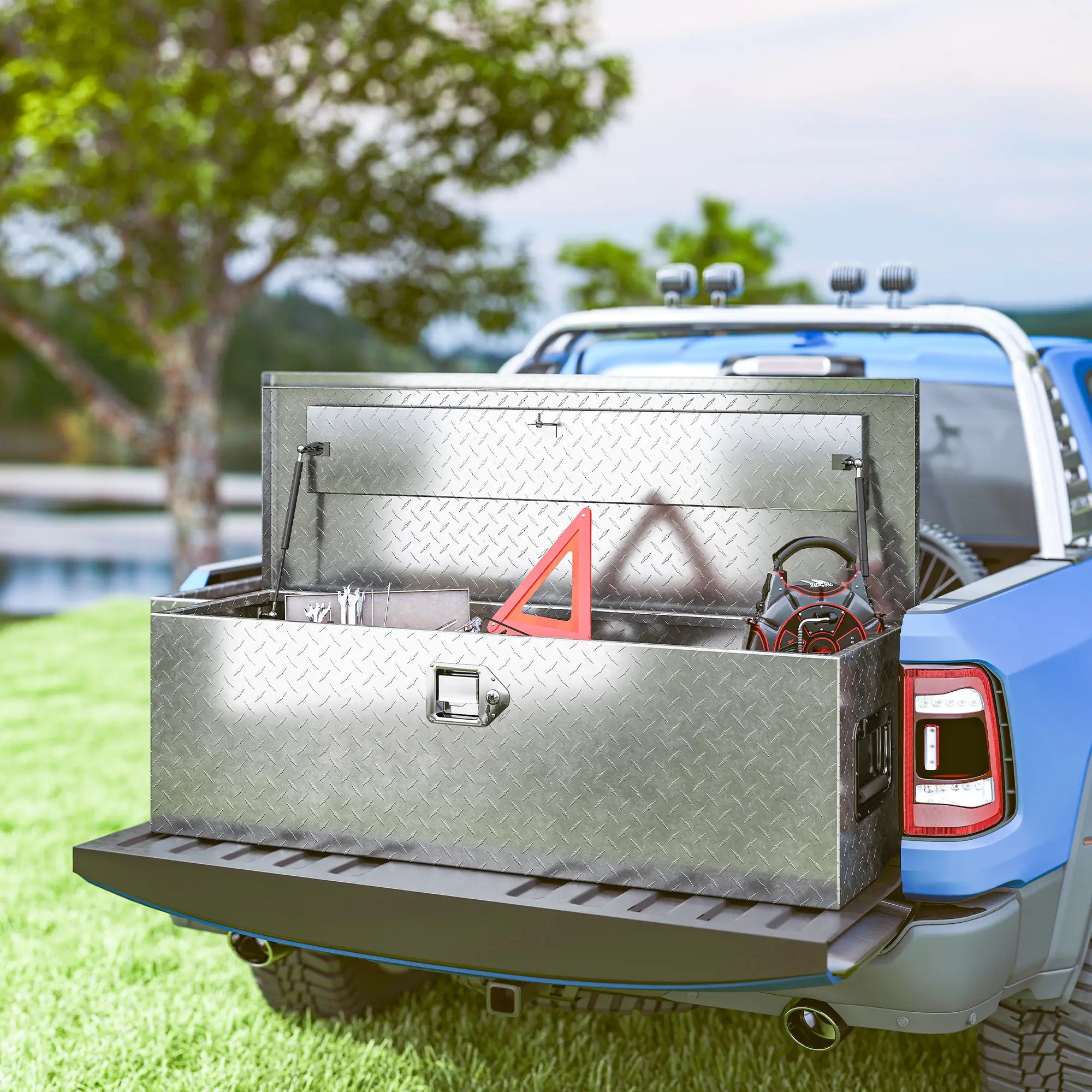 48 Inch Truck Bed Tool Box, Heavy Duty Aluminum Diamond Plate Trailer Tongue Box Tool Organizers at Gallery Canada