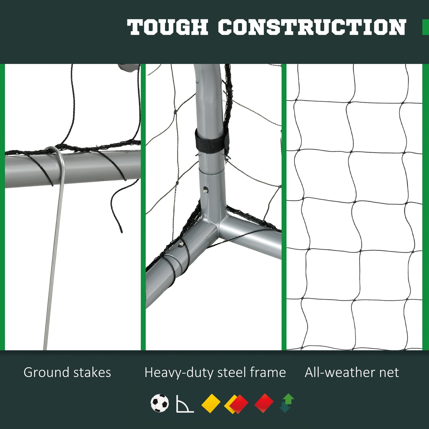 10ft x 6.5ft Soccer Goal, Soccer Net with Ground Stakes Football at Gallery Canada