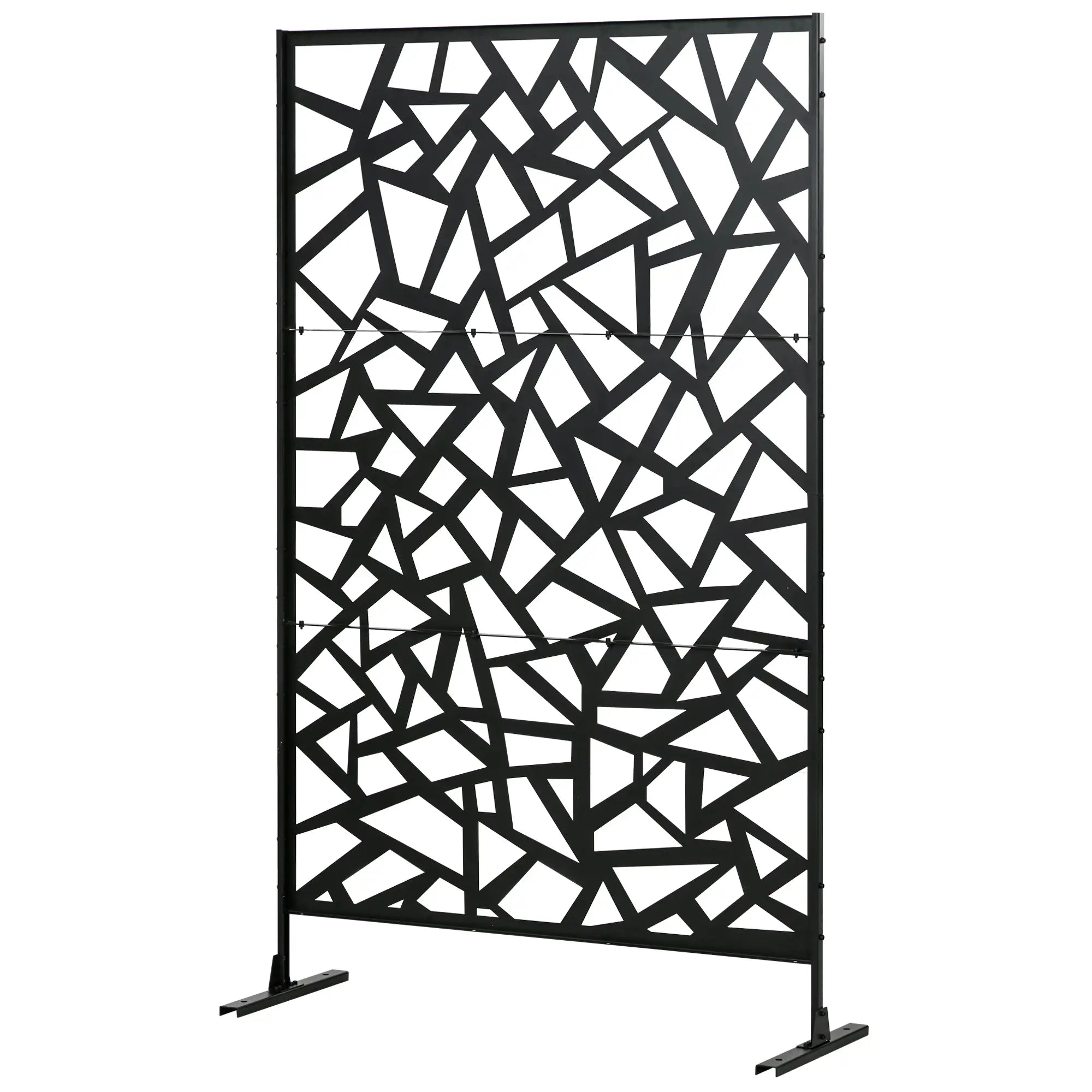 Garden Privacy Screen, Outdoor Metal Divider, Irregular Fence Style, Black Side Awnings at Gallery Canada