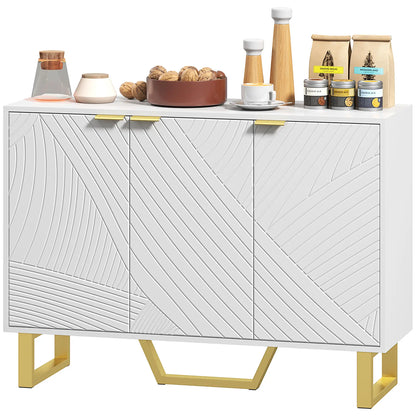 Sideboard Buffet Cabinet, Adjustable Shelves, TV Cabinet for 50 Inch, White Storage Cabinets White at Gallery Canada