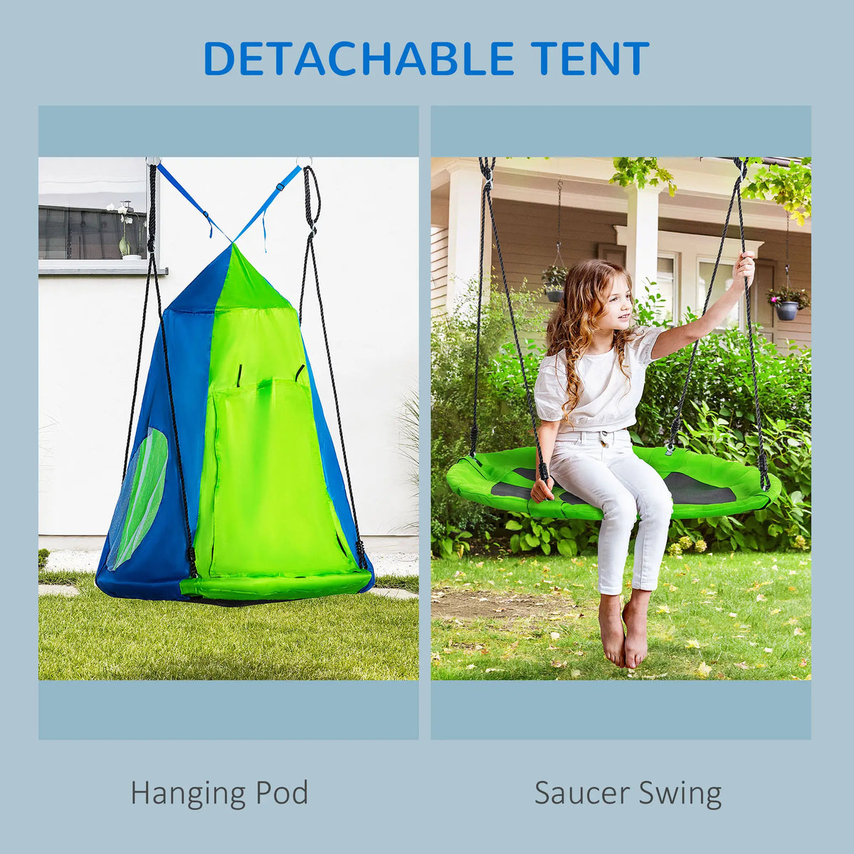 Kids Hanging Tree Swing Tent, Waterproof, With Windows, Rolling Door, Green Gym Sets & Swings at Gallery Canada