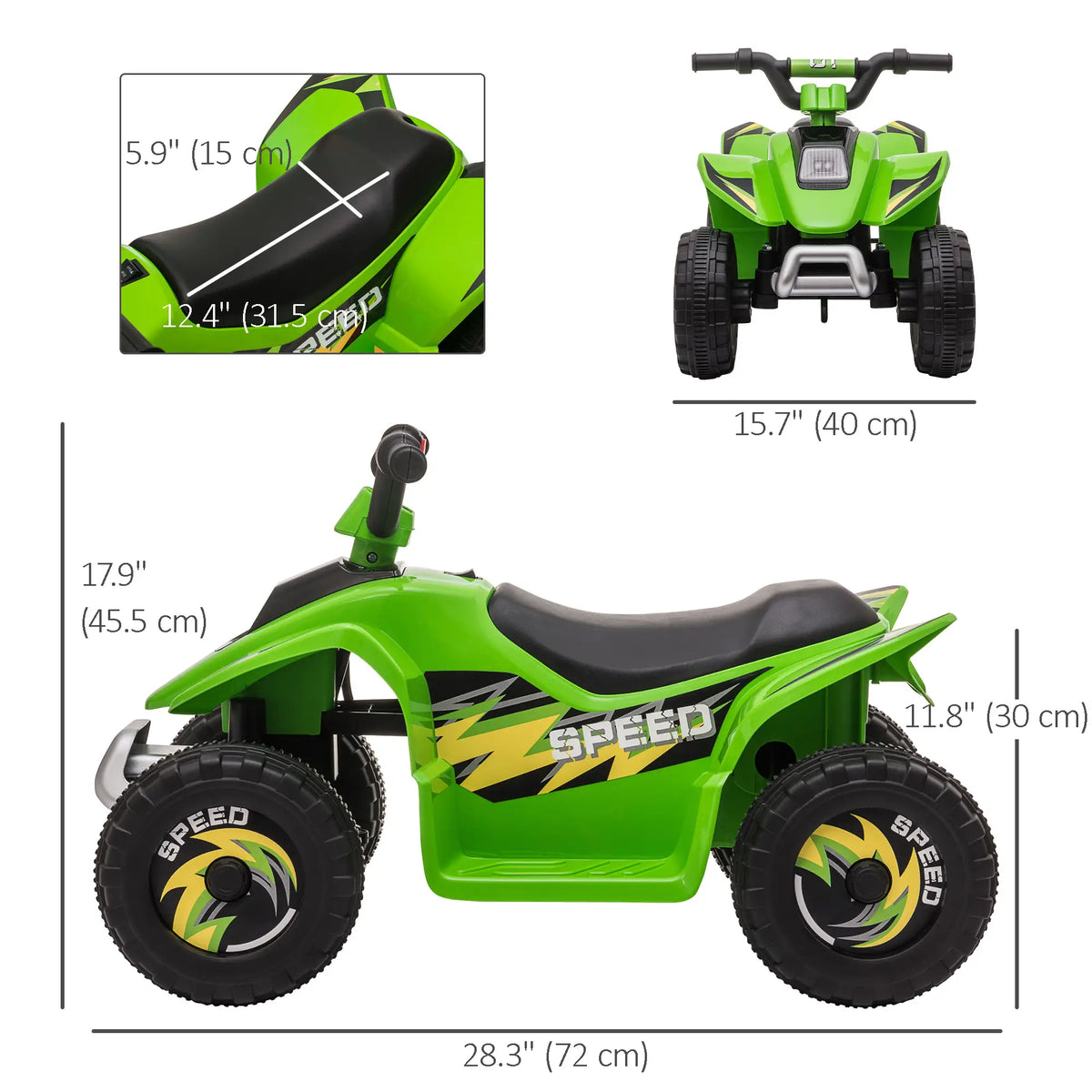 Kids Ride On ATV, 6V Battery Powered, 18-36 Months, Green Electric Toy Cars at Gallery Canada