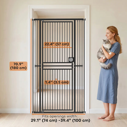 Barrière pour chat extra haute de 71", barrière pour animaux de 29"-39" de large, sans perçage