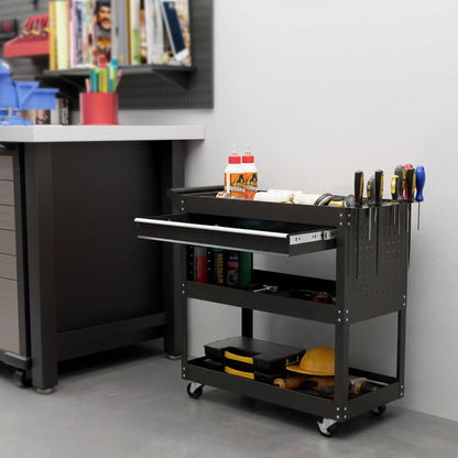 Tool Cart On Wheels, Utility Cart, Ball Bearing Drawer, Black Tool Organizers at Gallery Canada