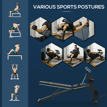 Foldable Adjustable Press Bench, Weight Training Gym Chair, Black & Blue Weight Benches at Gallery Canada