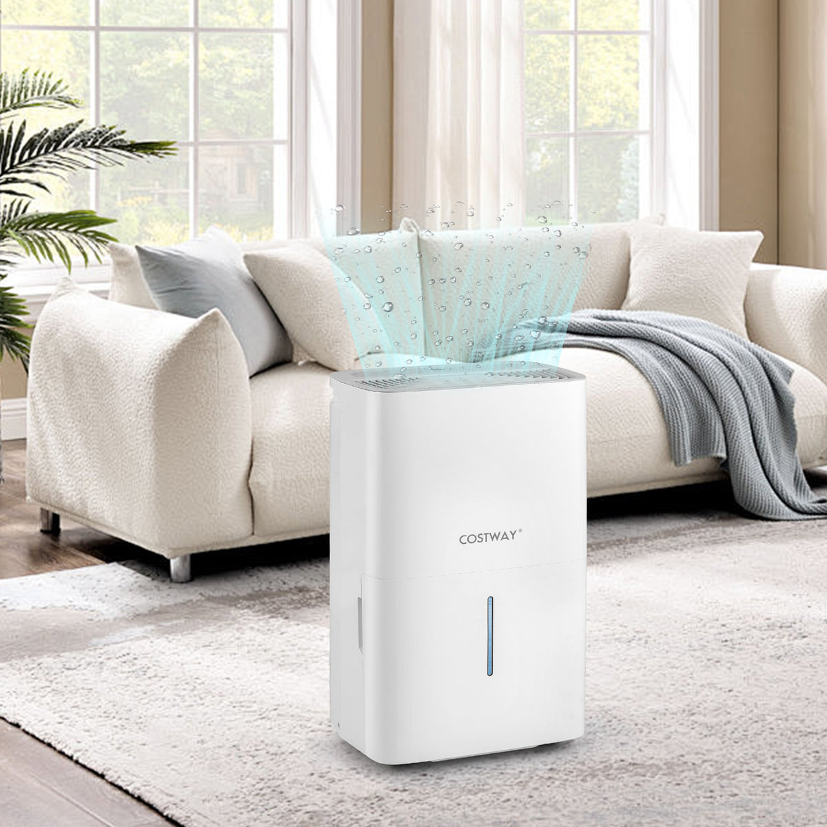 65 Pints Dehumidifier With 24H Timer, LED Display, White Dehumidifiers at Gallery Canada