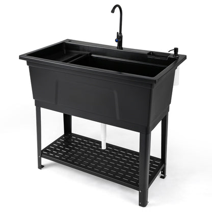 100L Utility Sink Laundry Tub With Rotating Faucet, Black Bathroom Sinks at Gallery Canada