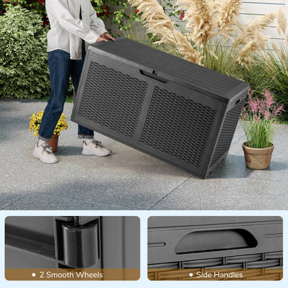 100 Gallon Resin Deck Box, Waterproof Outdoor Storage Bench, Gray Sheds & Outdoor Storage at Gallery Canada