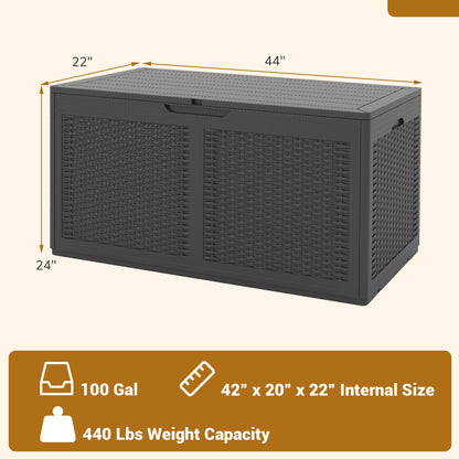 100 Gallon Resin Deck Box, Waterproof Outdoor Storage Bench, Gray Sheds & Outdoor Storage at Gallery Canada