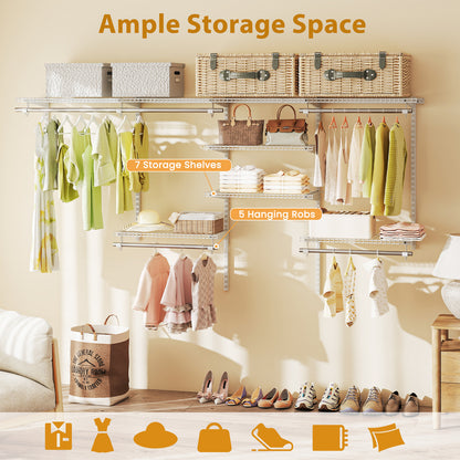 4-8 Feet Closet Organizer With Hanging Rod, White Coat Racks & Hall Trees at Gallery Canada
