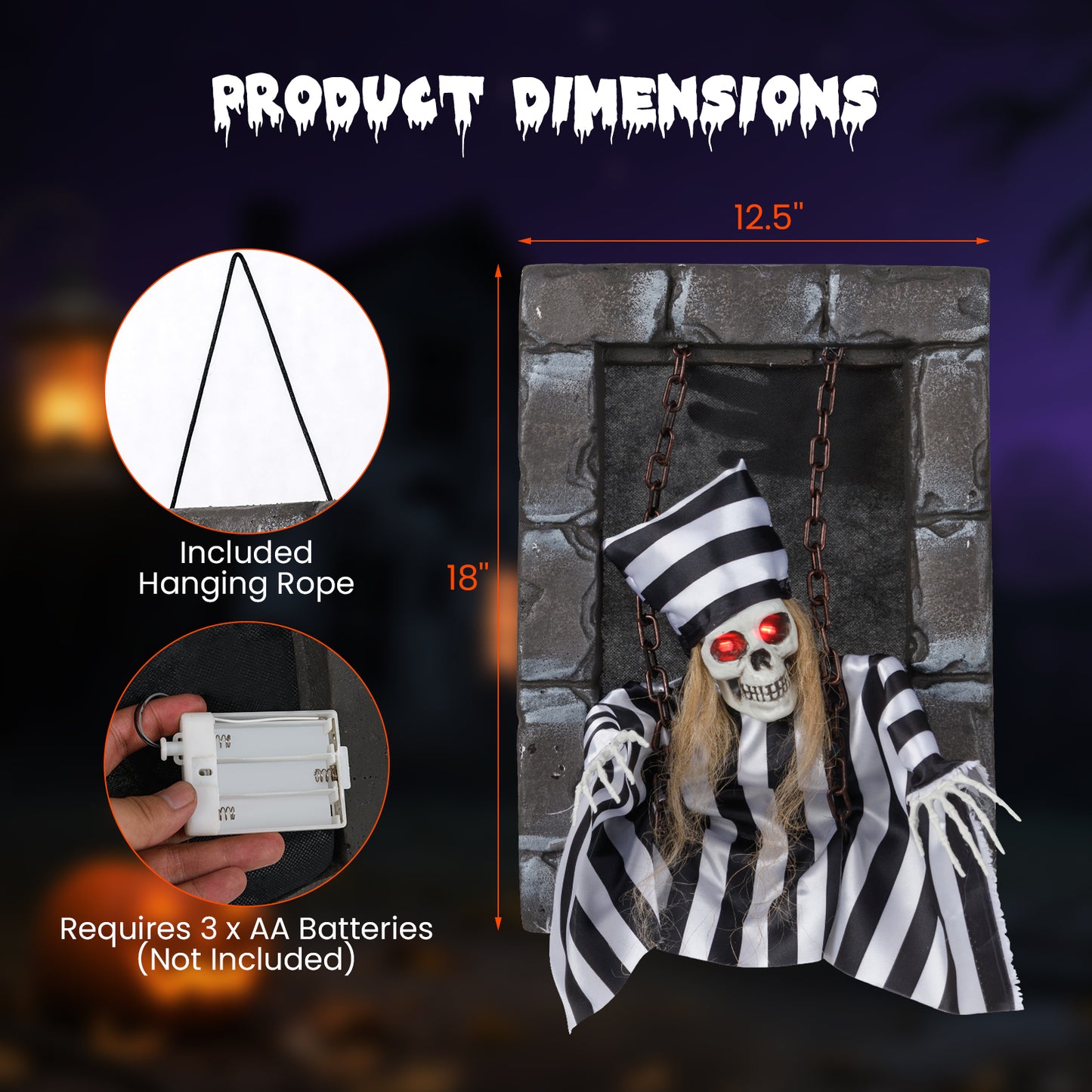 Halloween Decoration, 18 Inch Hanging Skull Prisoner Halloween at Gallery Canada