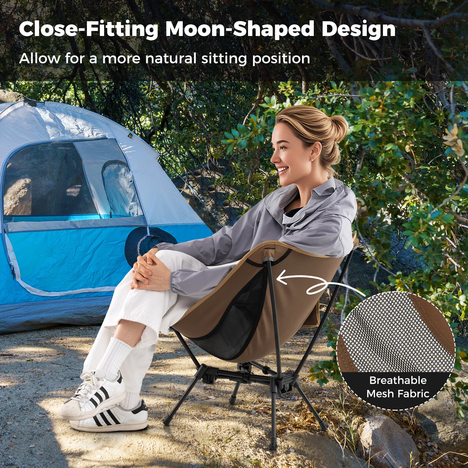 Portable Camping Chair With Compact Bag, Coffee Camping Furniture at Gallery Canada