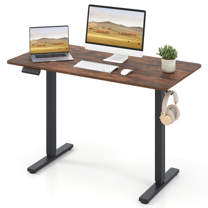48 Inch x 24 Inch Electric Standing Desk, 3 Memory Settings, Rustic Brown Standing Desks at Gallery Canada