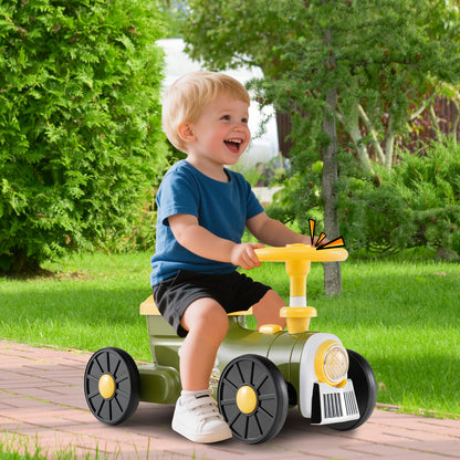 Ride On Toy With Steering Wheel, Train Whistle Sound, Green Push & Pedal Ride On Toys at Gallery Canada