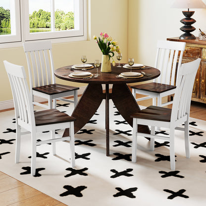2 Kitchen Armless Dining Chairs, Slatted High Backrests, White Dining Chairs at Gallery Canada